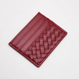 Vegan Leather Woven Braided Card Wallet