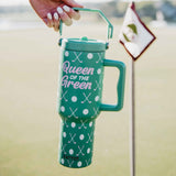 Queen of the Green Golf Tumbler with Handle