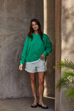 Cotton Polyester Crew Neck Sweatshirt Top