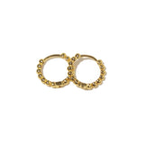 18K Gold Dainty Beaded Hoops