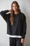 Cotton Polyester Crew Neck Sweatshirt Top
