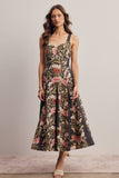 Floral Panel Midi Dress