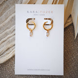 Kara Tozer Baguette Charm Huggie Hoops