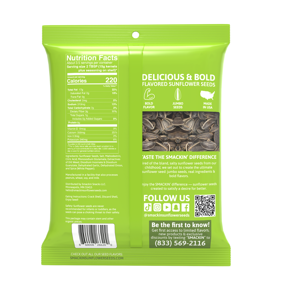 SMACKIN' Dill Pickle Sunflower Seeds .