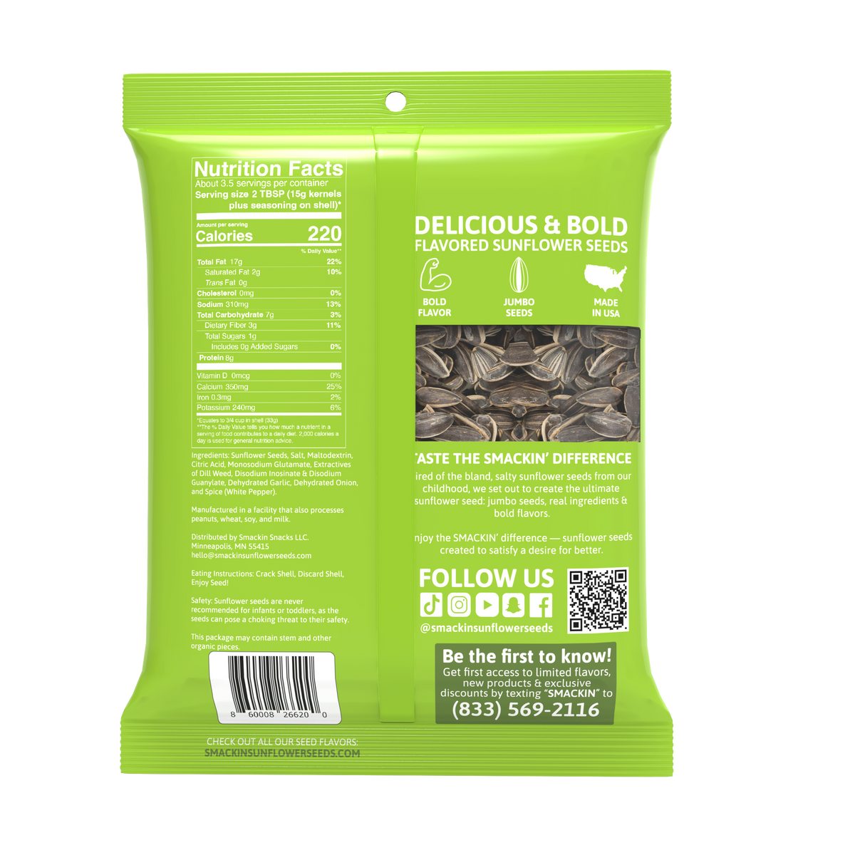 SMACKIN' Dill Pickle Sunflower Seeds .
