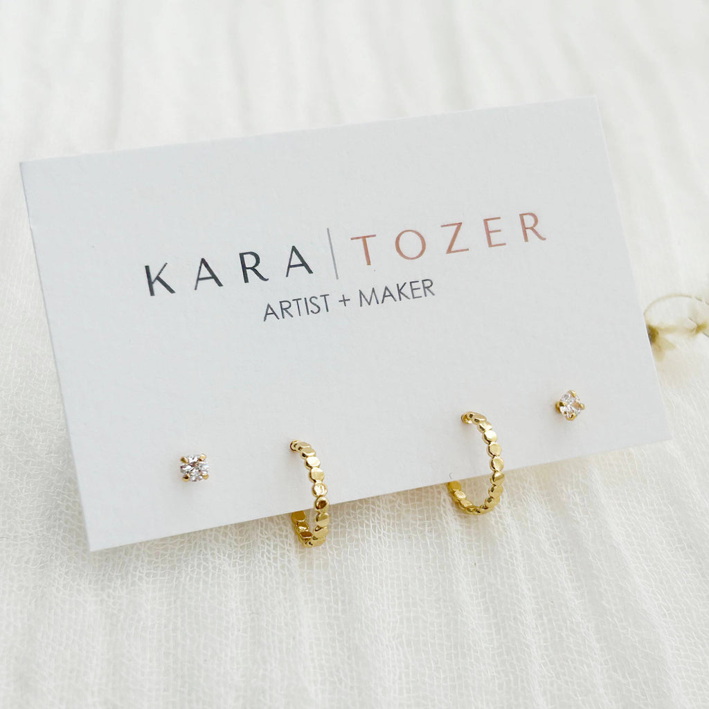Kara Tozer Dainty Dot Hoop Stacking Set