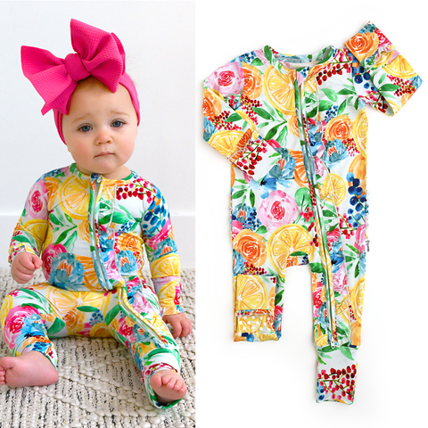 Lillyana RUFFLE ZIP Bamboo Baby Sleepies Little Outfit