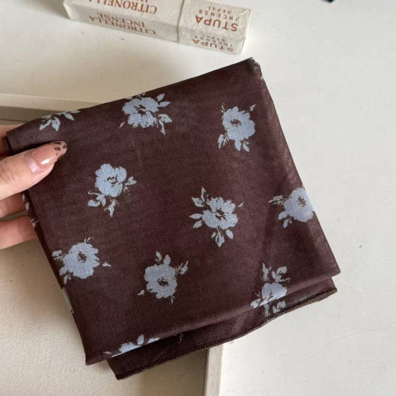Maillard style Fair Isle pattern square scarf Bandana