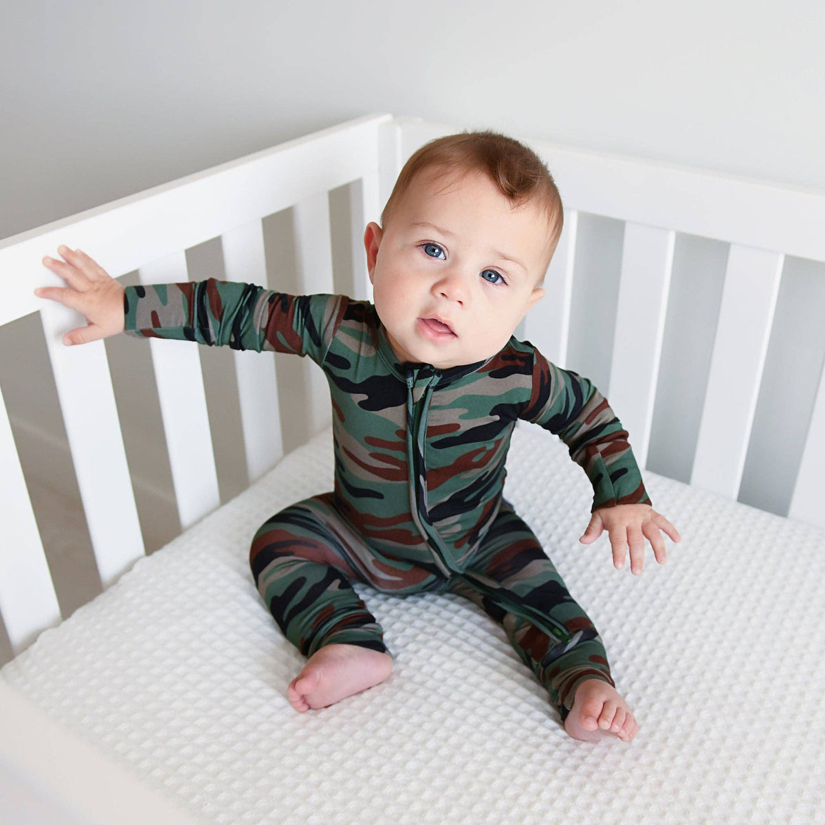 Bamboo Baby Pajama Sleepies Little Baby Zip Camo