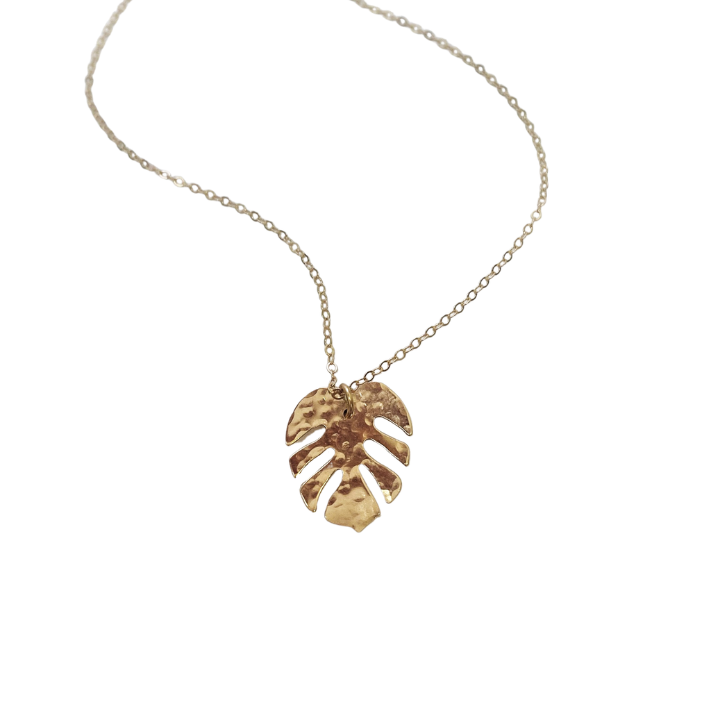 Hammered Palm Leaf Necklace