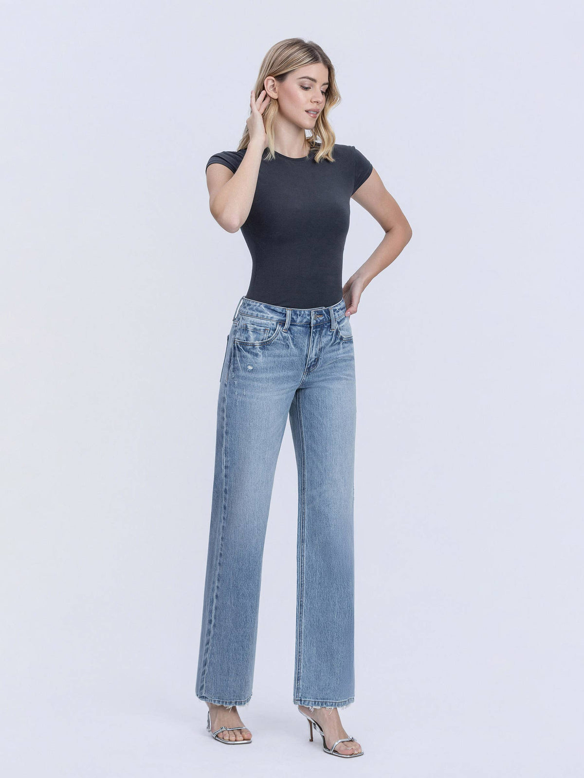Vervet Mid Rise Slim Wide Jeans