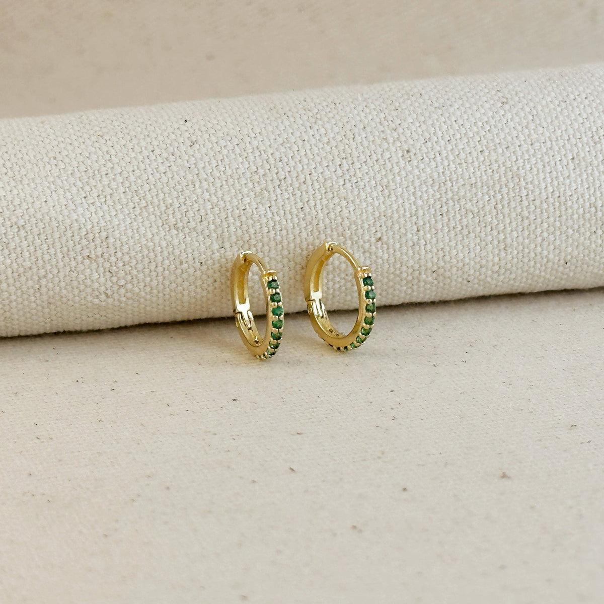 18k Gold Filled Colored CZ Hoop Earrings