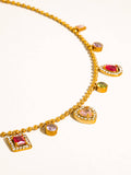 Daiselle 18K Gold Non-Tarnish Colorful CZ Charm Necklace