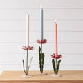 Candle Holder - Handcrafted Pink Floral (Set Of 03)