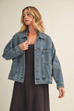 Coffee Vintage Wash Pleated Back Jacket