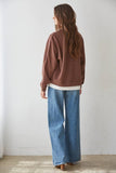 Cotton Polyester Crew Neck Sweatshirt Top