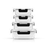 12 Piece Glass Kitchen Storage Containers with Lids - Black