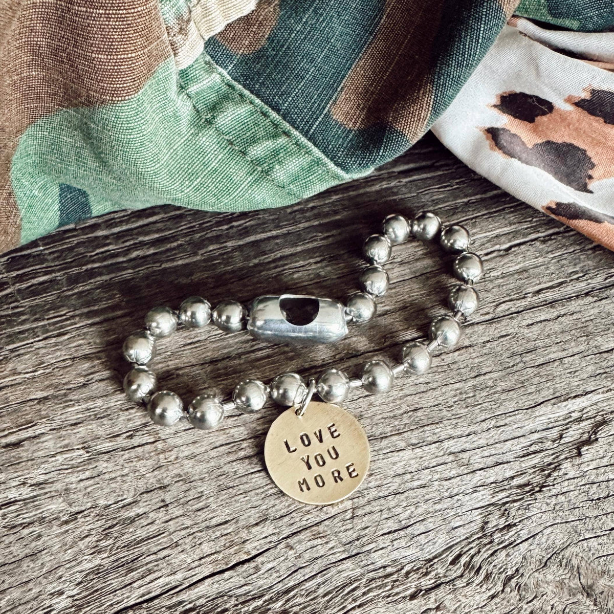 Bushed Stainless Steel & Brass Coin Tag Bracelets
