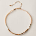 Mixed Bead Anklet – Wood & Pearl Accent Beaded Anklet