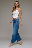 Hidden Medium Wash Stretch Low Rise Cropped Classic Straight