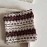 Maillard style Fair Isle pattern square scarf Bandana