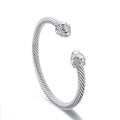 Kenzie Silver Cable Twist Bracelet | Stainless Steel - Waterproof