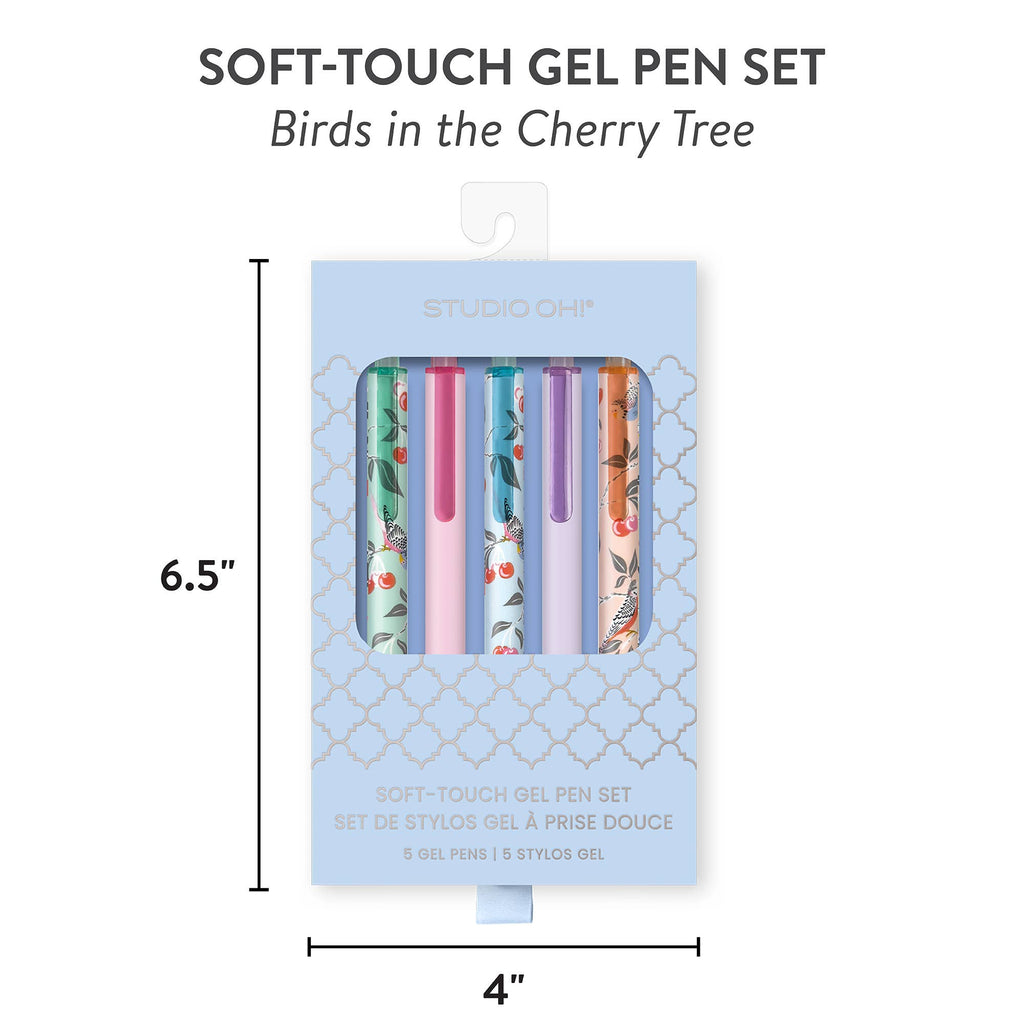 Birds in the Cherry Tree Soft-Touch Gel Pen Set