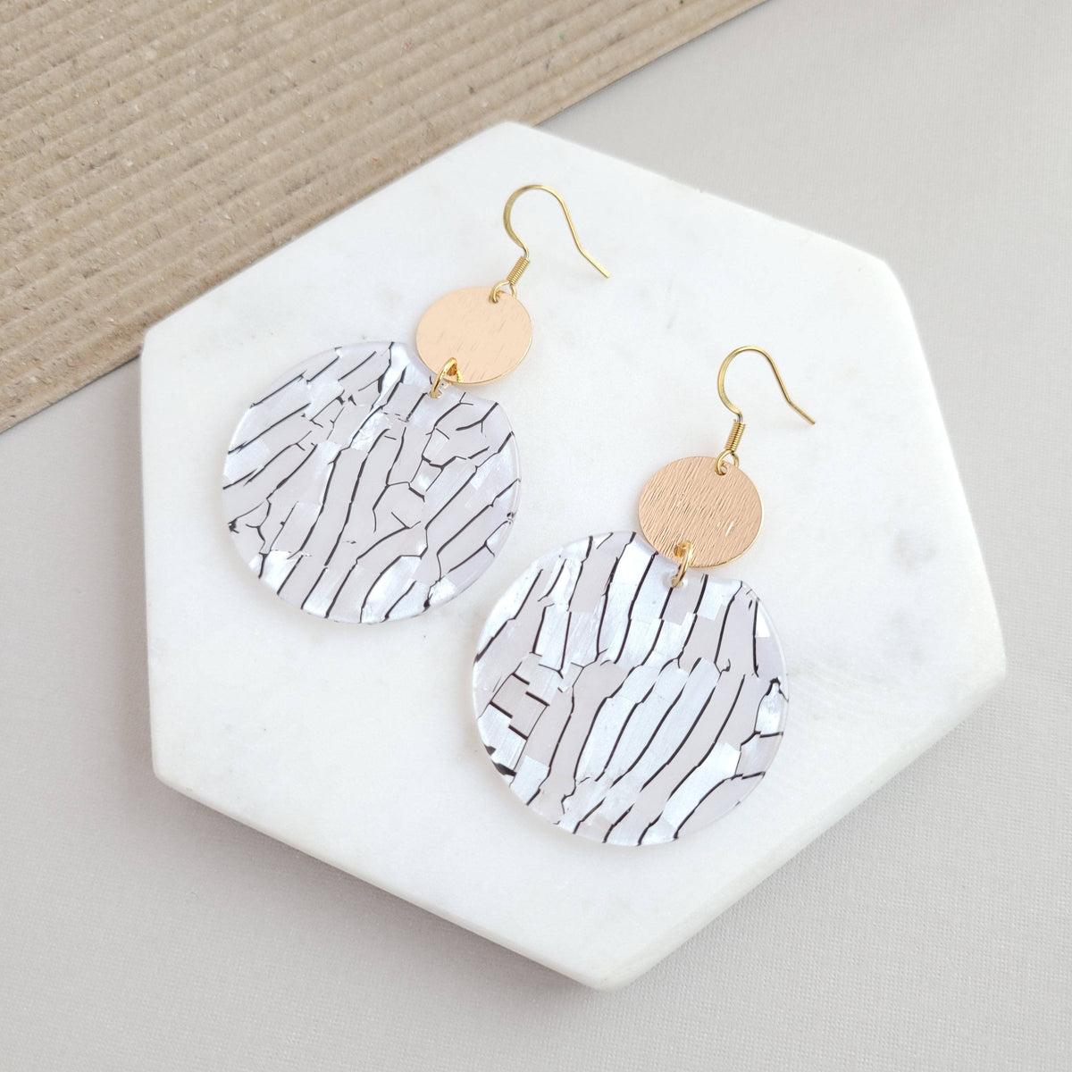 Zoey Earrings - Pearl Black Stripe //Jewelry, Gifts