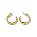 24K Gold Hammered Hoops