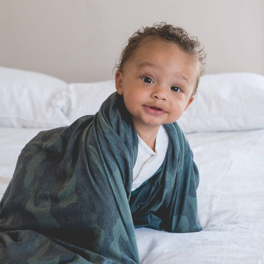 Knit Swaddle Blanket - Hunter