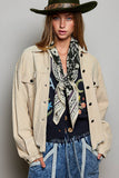 Pocket Front Button Down Corduroy Trucker Jacket