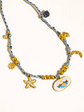 Pêche 18K Gold Non-Tarnish Vintage Charm Rope Necklace