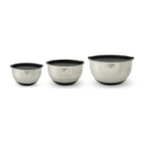6pc Essentials Non-Skid SS Mixing Bowls w/ Lids Set - Onyx