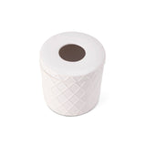 Ceramic Diamond Pattern Tissue Box - White