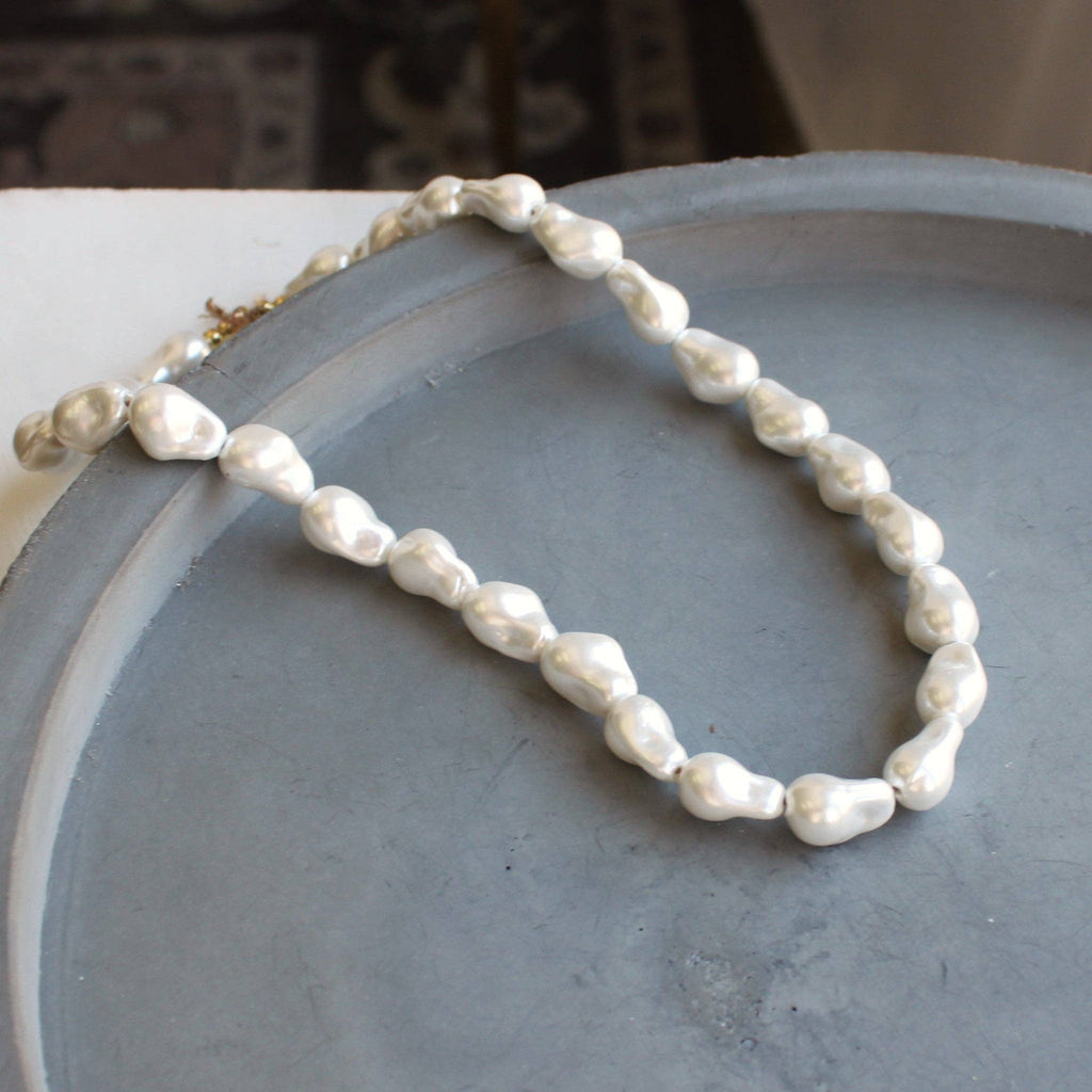 Whispering Dunes Shell Pearl Necklace