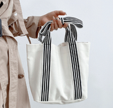 Mini Striped Tote Bag Beach Bow Handle Bag