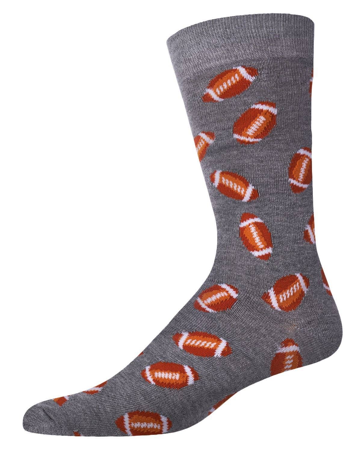 Football Bamboo Blend Men's Crew Socks