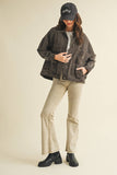 Coffee Vintage Wash Pleated Back Jacket
