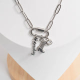 18K Gold PVD Stainless Steel Western Carabiner Necklace