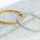 18K Gold PVD Stainless Steel Fluted Bangle Bracelet