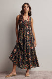 Floral Smocked Tiered Midi Dress