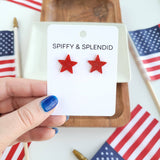 Liberty Star Studs - Red // 4th of July Patriotic Earrings