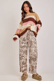 Snakeskin Barrel Leg Pant