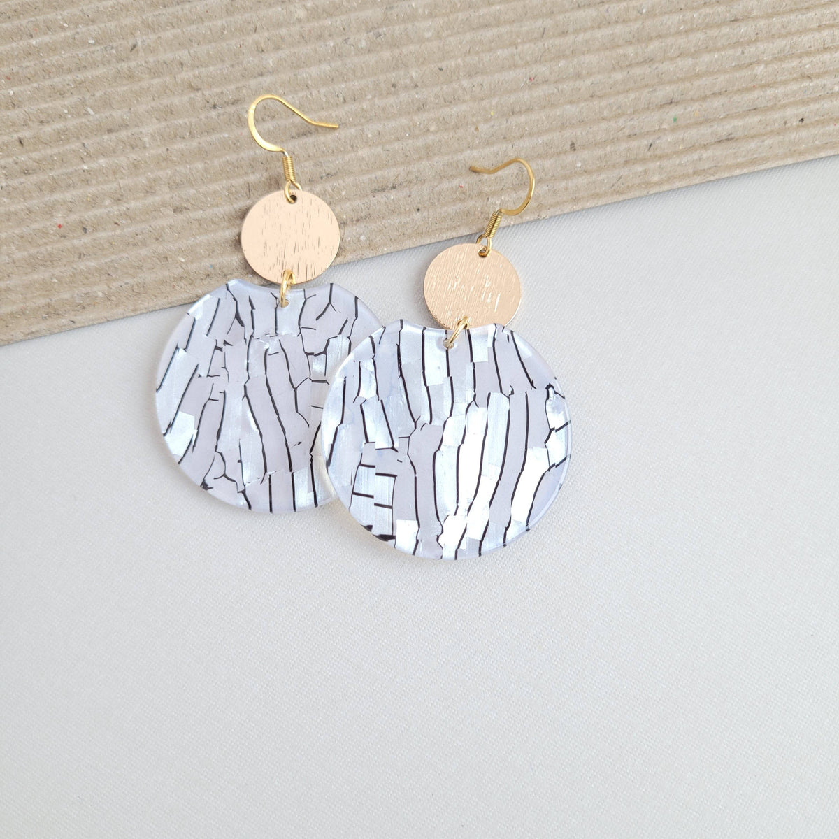 Zoey Earrings - Pearl Black Stripe //Jewelry, Gifts