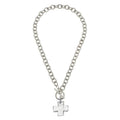Susan Shaw 16" Handcast Silver Square Cross Toggle Necklace
