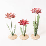 Candle Holder - Handcrafted Pink Floral (Set Of 03)