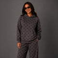 Dk. Gray & Black Polka Dot Hooded Sweatshirt