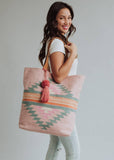 Pink, Orange & Slate Aztec Tote
