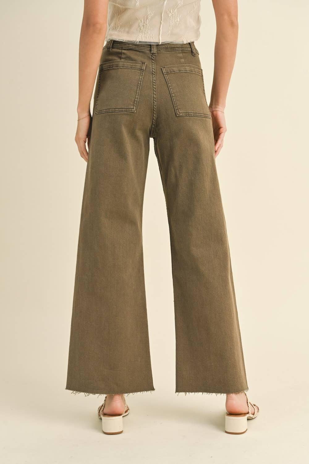 Straight Wide Leg with Front Pockets