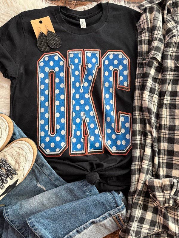 OKC Thunder Vintage Polka Dot Graphic Tee